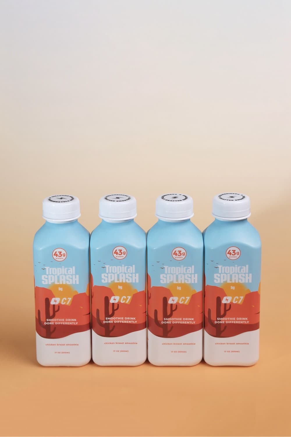 Four Tropical Splash bottles lined up